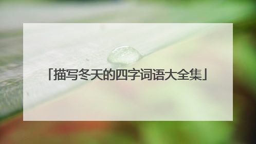 描写冬天的四字词语大全集