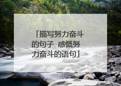 描写努力奋斗的句子 感慨努力奋斗的语句