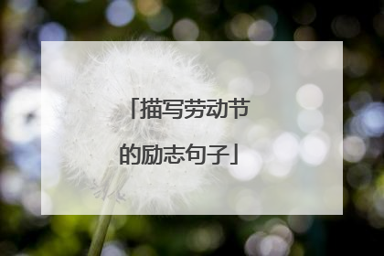 描写劳动节的励志句子