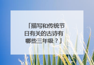 描写和传统节日有关的古诗有哪些三年级？