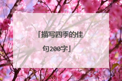 描写四季的佳句200字