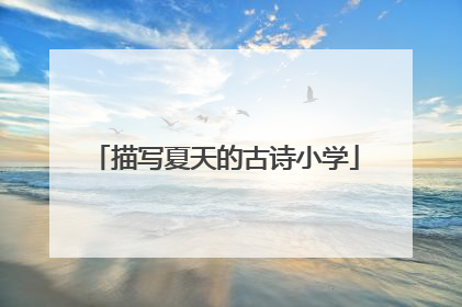 描写夏天的古诗小学