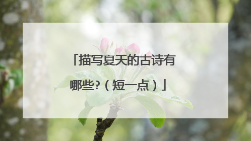 描写夏天的古诗有哪些?（短一点）