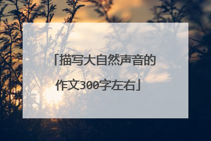 描写大自然声音的作文300字左右