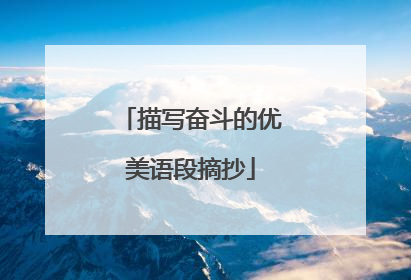 描写奋斗的优美语段摘抄