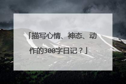 描写心情、神态、动作的300字日记?