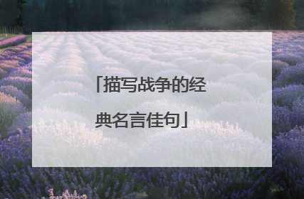 描写战争的经典名言佳句