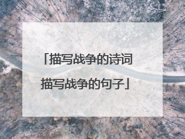描写战争的诗词 描写战争的句子