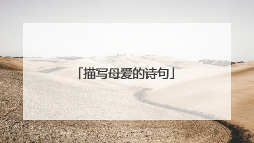 描写母爱的诗句
