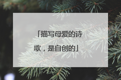 描写母爱的诗歌，是自创的