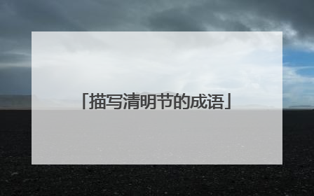 描写清明节的成语