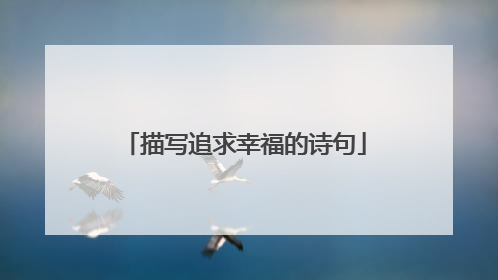 描写追求幸福的诗句