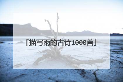 描写雨的古诗1000首