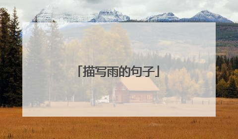 描写雨的句子
