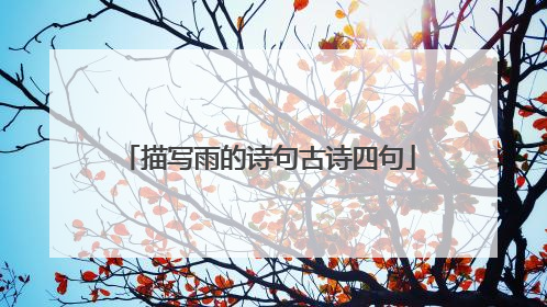 描写雨的诗句古诗四句
