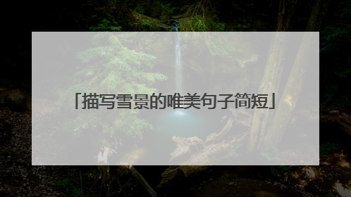 描写雪景的唯美句子简短