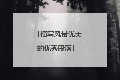 描写风景优美的优秀段落