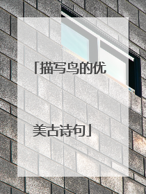 描写鸟的优美古诗句