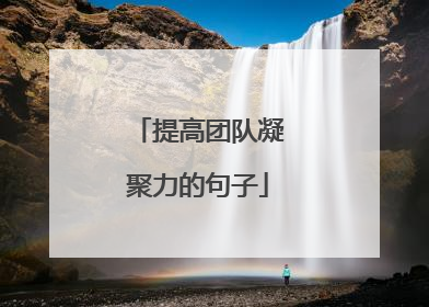 提高团队凝聚力的句子