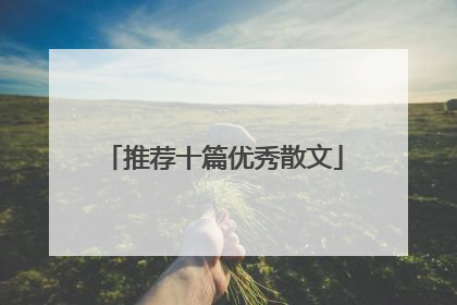 推荐十篇优秀散文