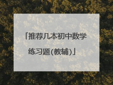推荐几本初中数学练习题(教辅)