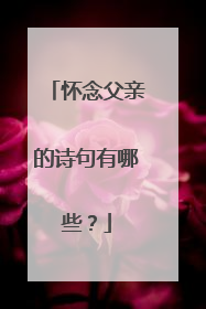 怀念父亲的诗句有哪些？
