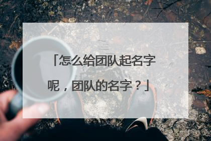 怎么给团队起名字呢,团队的名字?
