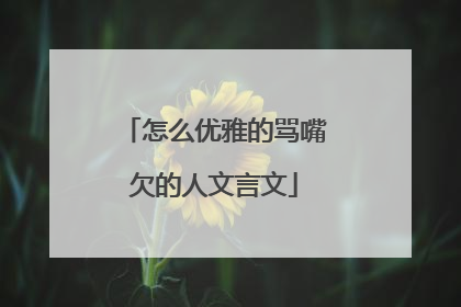 怎么优雅的骂嘴欠的人文言文