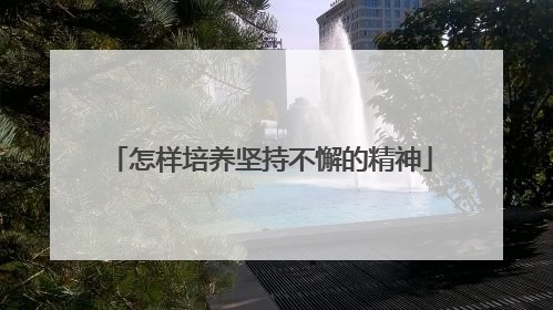 怎样培养坚持不懈的精神