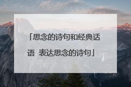 思念的诗句和经典话语 表达思念的诗句