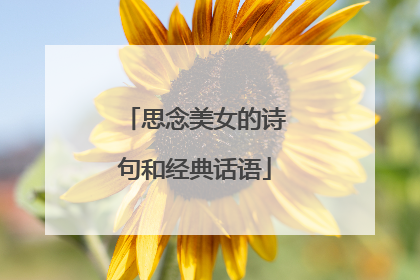 思念美女的诗句和经典话语
