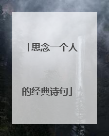 思念一个人的经典诗句