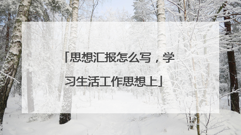 思想汇报怎么写,学习生活工作思想上