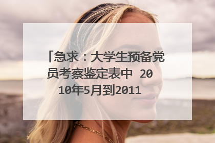 急求：大学生预备党员考察鉴定表中 2010年5月到2011年5月 四个季度的 自我总结！！！