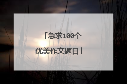 急求100个优美作文题目