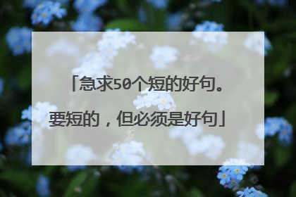 急求50个短的好句。要短的，但必须是好句