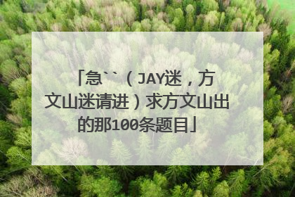 急``（JAY迷，方文山迷请进）求方文山出的那100条题目