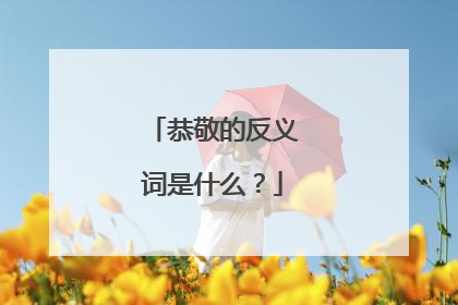 恭敬的反义词是什么?
