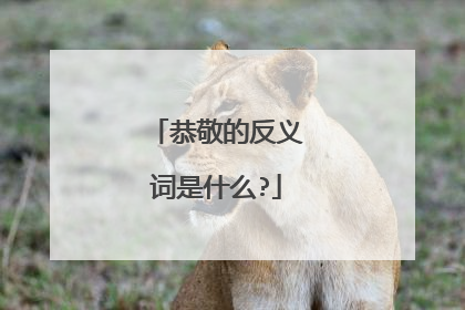 恭敬的反义词是什么?