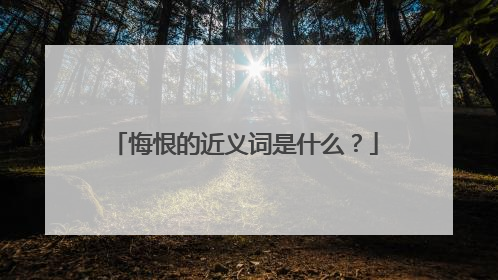 悔恨的近义词是什么？