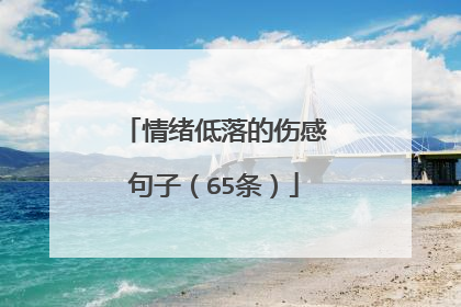 情绪低落的伤感句子（65条）