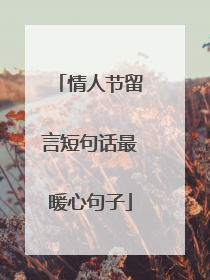 情人节留言短句话最暖心句子