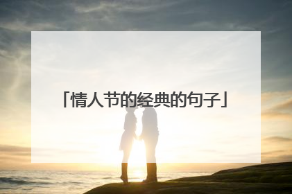 情人节的经典的句子