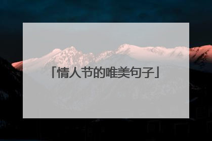情人节的唯美句子