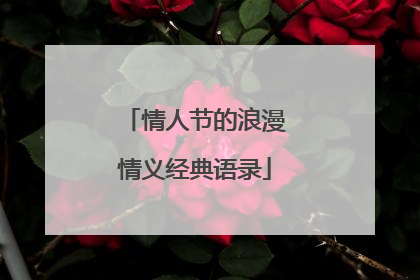 情人节的浪漫情义经典语录