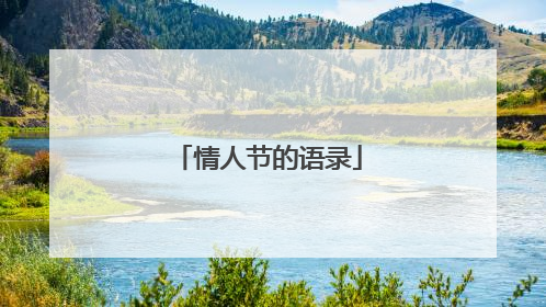 情人节的语录