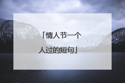 情人节一个人过的短句