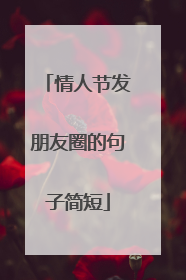 情人节发朋友圈的句子简短