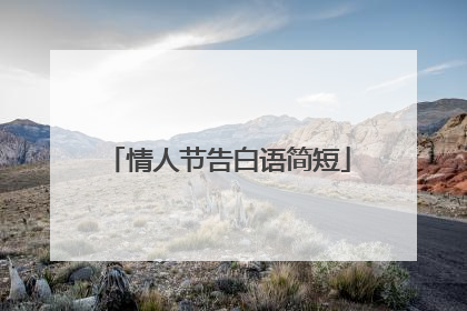 情人节告白语简短