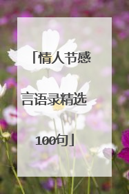 情人节感言语录精选100句